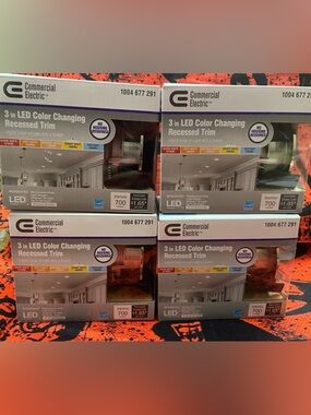 Lot of 4 3” LED Color Changing Recess Trims Brushed Nickel NEW 1004 677 291